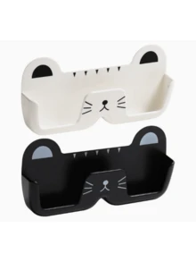 壁挂式眼镜收纳架，眼镜架，时尚眼镜收纳架，可爱猫咪造型眼镜架，床头眼镜架，免打孔，节省空间眼镜展示架，免打孔眼镜收纳架，适用于玄关、客厅 - 彩色 - 查看 8