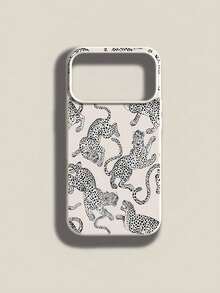 1个哑光白豹纹极简软TPU防震防刮手机壳，兼容苹果17、16、15、14、13、12、11 Pro Max、Air - 彩色 - 查看 1