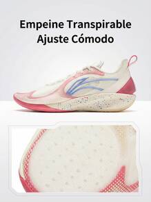 Zapatos de baloncesto profesionales para hombres LI-NING SHINING 2 V2, suela duradera TUFF RB con alto rebote para la cancha y entrenamiento ABPV003 - lechoso - Ver 4