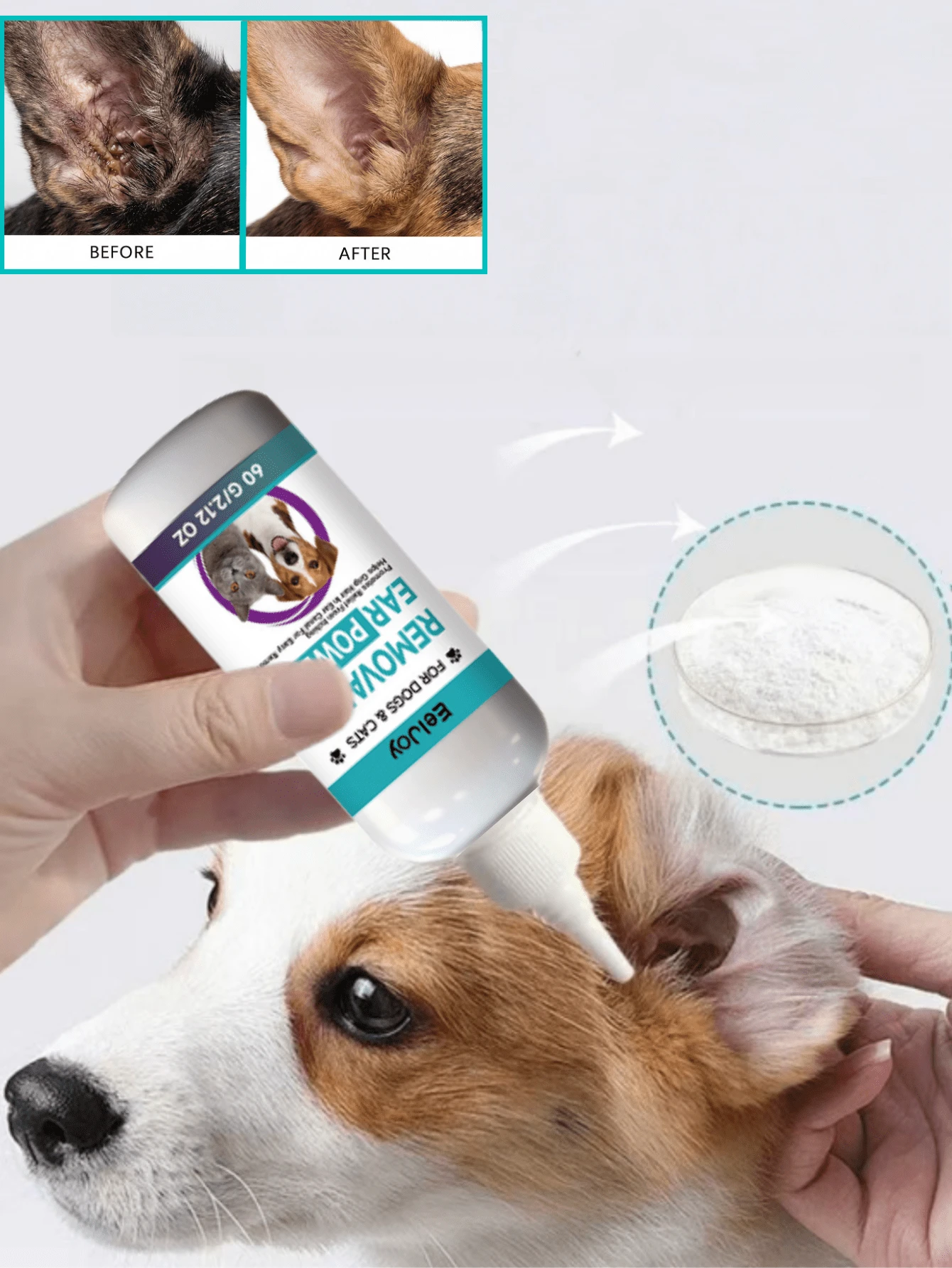 EelJoy Pet Ear Cleaning Powder - Gentle, Comfortable And Soft Ear Care Powder For Cleaning Pet Ears, Ensuring A Clean And Comfortable Ear Canal Environment - Multicolor - View 1