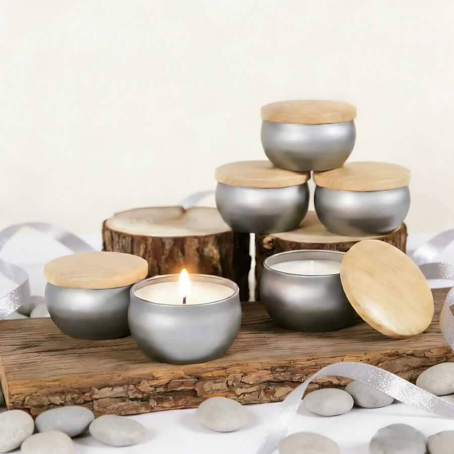 47-Piece Deluxe Set! 8 Metal-Lid Candle Jars, Essential For DIY Projects, Includes Empty Jars, Wicks, Sticks, And Stickers – The Perfect Gift Choice. - Multiple Styles - View 1