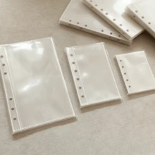 10/20/30 pièces/sac Pochettes plastiques transparentes M5/A6/A7, pages de recharge pour classeur à anneaux, matériau PP de haute qualité. Rangement pour photos K-pop, cartes, photos, documents, monnaie, bijoux et petits articles. Convient pour l'école, les fournitures scolaires, apparence , matériau transparent - Multicolore - Voir 5