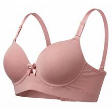 Sutiã Feminino Com Bojo Sutia Reforçado Confort Sustentaçao Levanta Seios Soutien Sutien Poliamida Sutian Nacional Poliamida Sutiã push-up Elástico suporte alto Sutiã Feminino Com Bojo Liso - Rosê - Visão 5