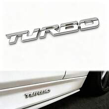Nhãn dán xe hơi TURBO bằng kim loại, huy hiệu dán xe, logo gắn cốp sau, màu bạc/đen/đỏ (tùy chọn). - A - Xem 8