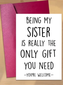 1pc Funny Sister's Birthday Card, Humorous Greeting Card Suitable For Gifting To Sisters, Back To School Supplies (Random Color Envelope) - A - View 1
