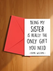 1pc Funny Sister's Birthday Card, Humorous Greeting Card Suitable For Gifting To Sisters, Back To School Supplies (Random Color Envelope) - A - View 24