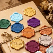 50 pièces/100 pièces/200 pièces/300 pièces Autocollants de sceau de cire personnalisés avec fleurs, sceaux de cire auto-adhésifs faits à la main, sceaux de cire pour invitations de mariage, autocollants de sceau de cire, 40+ couleurs disponibles!, cadeau personnalisé - Votre choix - Voir 9