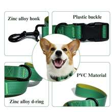 Bộ vòng cổ và dây dắt chó bằng PVC chống thấm nước, khóa hợp kim kẽm chắc chắn, dây dắt huấn luyện thú cưng có họa tiết lượn sóng dành cho chó cỡ vừa và lớn. - Nhiều màu - Xem 5