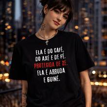 Ze Pilintra Umbanda Shaman Women's T-Shirt Round Neck Cotton Unisex Modern - Black - View 1