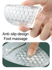 1 Cặp miếng lót chống trượt bằng silicon mềm mại cho phần trước bàn chân, miếng đệm êm ái giúp ngăn ngừa đau và ma sát, phù hợp với giày cao gót, giày thể thao, dép xăng đan, giúp giảm kích cỡ giày. - Trong sáng - Xem 7