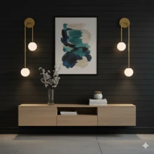 Bộ 2 đèn tường hình cầu đôi đối xứng kiểu Bắc Âu, sử dụng bóng đèn G9, thích hợp cho phòng ngủ, đầu giường, phòng khách, hành lang, lối vào, đèn trang trí (không bao gồm bóng đèn). - Nhiều màu - Xem 7