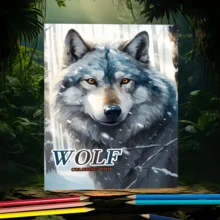 1Pc 22 Pages Wolf Coloring Book, Single-Sided Printed Thick Paper, Coloring Pages For Stress Relief & Relaxation, Wolf Art Book, Gift For Coloring Lovers, Wolf Enthusiasts, Birthday, Christmas, 17x25cm/6.69x9.84in - Multicolor - View 9