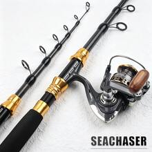 SEACHASER 釣魚裝備套裝：碳纖維伸縮釣竿、3000 型號釣魚捲線器與釣具包，適用於水庫、湖泊及海水等各種水域，適合鯉魚、草魚、鯰魚等大型魚類 - 彩色 - 查看 3