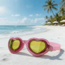 1pc Heart-Shaped Swimming Goggles, Anti-Fog Anti-Water Design, Adjustable Leak-Proof, Suitable For Pool, Beach And Water Park - Pink - View 10