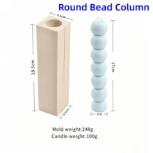 Khuôn nến silicon hình cầu xếp chồng, khuôn làm nến hình cột hạt tròn hình học thiết kế tách rời, dụng cụ đúc nhựa dẻo linh hoạt cho xà phòng thơm tự làm và đồ thủ công trang trí nhà cửa. - A - Xem 13