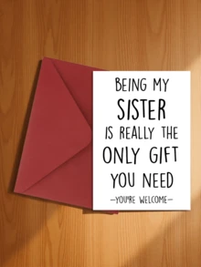 1pc Funny Sister's Birthday Card, Humorous Greeting Card Suitable For Gifting To Sisters, Back To School Supplies (Random Color Envelope) - A - View 19