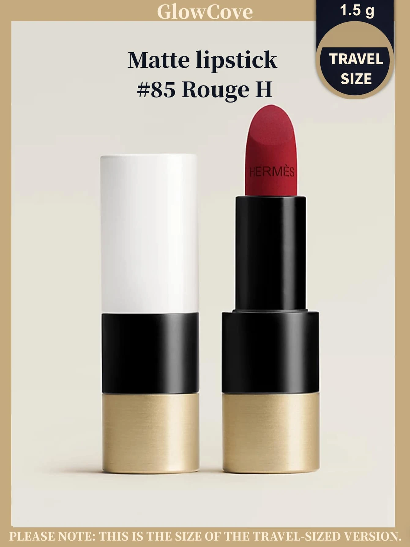 Hermès [1,5g] Barra de labios mate #64 #85, textura aterciopelada, iluminadora, adecuada para el trabajo - #85 - Ver 1