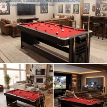 7 Ft 3-In-1 Multi-Game Table Air Hockey, Billiards & Ping Pong Combo With Powerful Airflow & Full Accessories For Game Room, Basement, Family Fun - Red - View 7