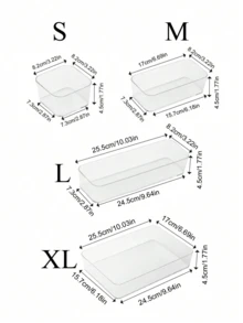 9/8/6/5/3/1件抽屜分隔收納盒，髮飾整理盒，內置格欄，珠寶與化妝品收納盒，透明PET塑料材質，多功能雜物分類盒，多種尺寸可選，適用於各種場景 - 彩色 - 查看 3