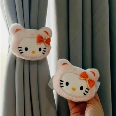  Dây rèm Hello Kitty đầu to có nơ (2 chiếc) của Sanrio - Trang trí cửa sổ dễ thương với dây chun co giãn, có bán lẻ hoặc theo bộ, ba màu sắc và họa tiết trang trí cho phòng ngủ, phòng khách, nhà bếp - Món quà hoàn hảo cho người hâm mộ Sanrio, trang trí nhà cửa, thiết kế vui nhộn, chất liệu mềm mại, phụ kiện trang trí, quà sinh nhật, quà Ngày của Mẹ, quà cưới, quà Ngày Valentine, lựa chọn hoàn hảo cho cả bốn mùa.