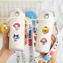 SANRIO 500张/卷 三丽鸥KT猫图案贴纸，可爱卡通圆形封口贴纸，略微防水，易撕，适合母亲节礼物、婚礼季、派对礼品、宾果游戏奖品、返校季、剪贴簿、礼品包装装饰（随机款式） - 彩色 - 查看 5