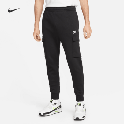 Nike Pantalones de trabajo para hombre con forro polar, pantalones deportivos de punto funcionales, informales y suaves de estilo estándar para invierno.