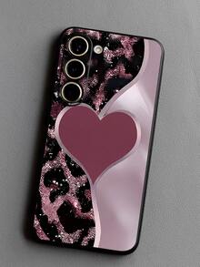 1件裝頂級紫色愛心豹紋防摔防滑黑色手機保護殼，適用於 iPhone 17/17 Air/17 Pro/17 Pro Max、Honor、Galaxy A04e/A05s/A13/A14/A15/A34/A35/A50/A52/A53/A54/S21/S22/S23/S24/S25/S25 Ultra/6A/7A/8A/12T/13T/14T - 黑色 - 查看 5