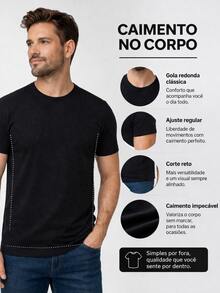 Men's Basic Plain T-Shirt Streetwear Style Short Sleeve Round Neck 100% Premium Cotton Mesh - Black - View 4