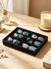 Fashion Eyeglasses Storage Tray, Eyeglasses Storage Box, Drawer Organizer, Stackable Display Case, Earrings Necklaces Bracelets Rings Hair Clips Hair Bands, Scratch-Resistant Soft Lining, Fits Standard Drawers - Multicolor - View 1