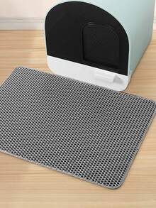 1pc Universal Gray Double-Layer Honeycomb EVA Pet Litter Mat, Anti-Slip Anti-Splash Minimalist Style Pet Supplies For Cats & Dogs - Multicolor - View 10