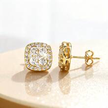 女士闪亮立方氧化锆耳钉，适合日常佩戴 - Earrings - 查看 2