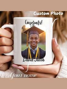 Personalized 2026 Graduation Mug - Name And Year Graduation Cap Mug, Graduation Theme Mug, Personalized "Class Of 2026" Ceramic Tea/Coffee Cup, No Assembly Required, Suitable For Graduation Gift, Birthday, Party Favors - Multicolor - View 6