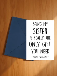 1pc Funny Sister's Birthday Card, Humorous Greeting Card Suitable For Gifting To Sisters, Back To School Supplies (Random Color Envelope) - A - View 14