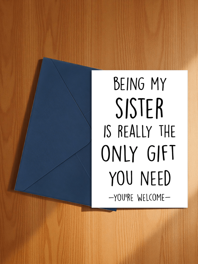 1pc Funny Sister's Birthday Card, Humorous Greeting Card Suitable For Gifting To Sisters, Back To School Supplies (Random Color Envelope) - A - View 14