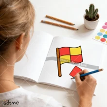 GDTME Soccer Series: A Cute And Fun Soccer Series Coloring Book For Students, 24 Pages Of Simple And Unique Doodles, Stress Relief, Soccer Support, Pearlescent Cover, Thick Paper, Stationery, World Cup, Back-To-School Season, Birthday Gift, Gift For Women, Adult Coloring Book. - Football Series - View 5