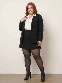 Plus Size XXXXL Tights Up To Size 52 Women's Thermal Plush Lined Winter Warm - màu đen - Xem 2