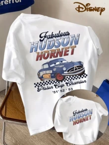[Disney Licensed]Disney Cars Fabulous Hudson Hornet Piston Cup Champion 51 52 53 Print Graphic T-Shirt, Men's Casual Short Sleeve Crew Neck Tee, Retro Racing Themed Streetwear Tops, Summer Daily Wear Front & Back Print Tshirt, Disney Officially Authorized Men's Short-Sleeved T-Shirts, Mens Clothes, Men, Ropa De Hombre, Summer Clothes, Men Shirts, Graphic Tees, Disney Outfits Men, Graphic Tees, Camisetas Para Hombre, Camisas Para Hombre, Summer Outfits For Men, Father's Day Gift, Perfect Gift For Family And Friends, Which Are Necessary For Birthday Parties, Disney Shirts, Mens Clothes, Summer Clothes, Officially Licensed Disney T-Shirts, Disney Men's And Women's Spring/Summer Fashion Casual Short-Sleeve T-Shirts - 白色 - 查看 1