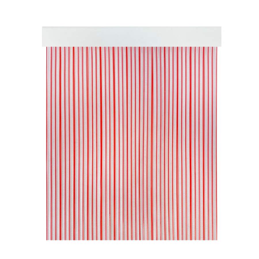 HOMYGO - PVC Door Curtain 90x210cm Anti-Insect | Indoor/Outdoor Use | Durable Aluminum Bar | Easy Installation | Various Colors - 紅白色 - 查看 1