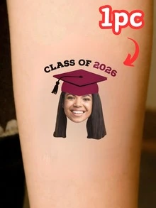 10/20/30/60pcs Temporary Tattoos, Customized Face Tattoos, Graduation Tattoos, Graduation Party Favors, Graduation Party, Customized Photo Tattoos, Graduation Temporary Tattoos, Class Of 2026, Valentine's Day Gift, Couple Photos, Christmas Gift, Home Decor, Decorations, Personalized Gift, Custom Gift - Multicolor - View 18