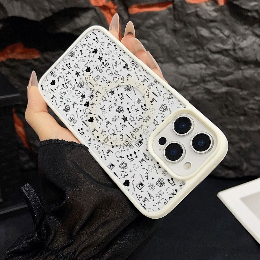 マグネット式黄ばみ防止 | 高級感あふれる2in1アクリルマグネット式スマホケース！スタイリッシュで手触りも良く、実用的な保護機能とマグネット式・耐衝撃設計を融合させた、高級感あふれるケースです。 ハンドペイントパターンケース  11  17e 手机壳  17e 手机壳 家族、恋人、友人、そして子供たちへのプレゼントに最適です。  17 Pro/15 Pro/14 Pro/Apple  Air/15 Plus/15 Pro Max/13/14 Plus/16/ 13 pro/16 Plus/15/16 Pro/14 Pro Max/16 Pro Max/12/14/11 Pro/11 Pro Max/16e/17 Pro Max/13 Pro Max/17e/12 Pro/12 Pro Max/17 - ブラック - チェックする 1