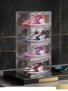 Caja para Zapatos de Acrílico, Tenis, Sneakers, Zapatillas, Gorras Cajas Apilables Muebles Organizadores de Zapatos, Joyas, Bisutería - transparente - Ver 5