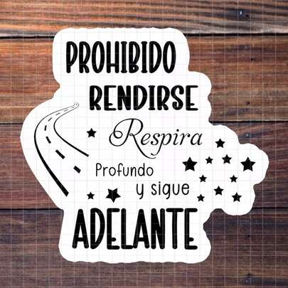 1/2/5 piezas Pegatina de vinilo motivacional en español de 3 pulgadas, adecuada para calcomanías de perseverancia y motivación - Frase en español "Prohibido Rendirse" (Sigue adelante) para portátiles, diarios, taquillas - Encanto de empoderamiento mate para entusiastas del español