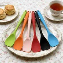 2/4pcs Heat-Resistant Silicone Spatula, Seamless Non-Stick Soft Scraper, Suitable For Salad Mixing, Baking, 6 Colors - Multicolor - View 2
