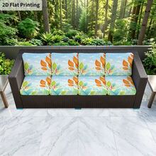 1pc/2pcs/6pcs/8pcs Floral Vein Pattern Digital Print Outdoor Sofa Cover, Floral Vein Garden Theme Washable Patio Cushion Cover With Elastic Band Closure, Outdoor Sofa Seat Cushion Cover, Patio Furniture Cover, Living Room Furniture Protector, Suitable For Garden, Park, Indoor And Outdoor Sofa Cushions, Sectional Sofa And Armchair - A - View 9