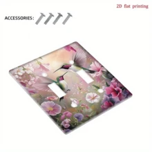 1pc [2D Printed] Floral & Hummingbird Decorative Light Switch And Outlet Cover Plate, Durable And Easy To Install, Suitable For Residential And Commercial Spaces - Star - View 13