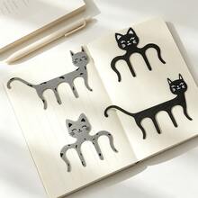 Clipes de Página Metálicos Fofos de Gato, Marcadores de Livro em Forma de Gato, Clipes de Leitura de Aço Inoxidável, Adequados para Romances, Livros Didáticos, Diários e Revistas, Presentes Requintados para Amantes de Gatos, Aniversários e Volta às Aulas - Tamanho único. - Visão 13