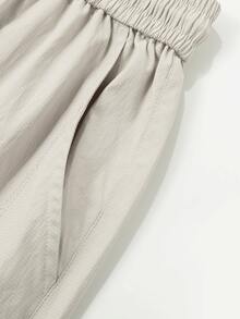 Men's Quick Dry UPF Hiking Pants - Moisture Wicking Articulated Loose Straight Fit, Adjustable Cuffs Outdoor For Climbing,Men's Outdoor Hiking Pants,Men's Pants,Men's Quick Dry Wide Leg Pants, Adjustable Ankle Hiking Pants, Drawstring Waist Outdoor Trousers,Parachute Pants, Streetwear Wide Leg Pants - 淺卡其 - 查看 5