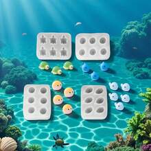 Bộ khuôn silicon, chủ đề đại dương, hình cá voi, sao biển, cua dùng để làm đồ thủ công bằng nhựa, đất sét, thạch cao, trang trí bàn làm việc, phụ kiện văn phòng. - sinh vật biển - Xem 3
