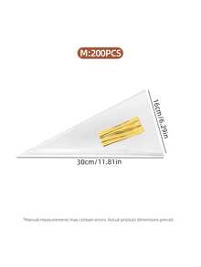 50/100/200 buah Kantong Plastik Kerucut Bening untuk Permen & Popcorn dengan Pengikat Putar Emas, Kantong Kue Segitiga Transparan yang Dapat Digunakan Kembali untuk Pesta, Pernikahan, Ulang Tahun, dan Pembungkus Kado Liburan - View 15