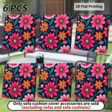 1pc/2pcs/6pcs/8pcs Digital Printed Outdoor Sofa Cover, Floral Mandala Pattern Design, Protect Sofa Furniture Home Decor, Machine Washable Patio Cushion Cover With Elastic Band, Outdoor Sofa Seat Cushion Cover, Patio Furniture Cover, Living Room Furniture Protector, Suitable For Garden, Park, Indoor And Outdoor Sofa Cushion, Sectional Sofa And Armchair - A - View 13